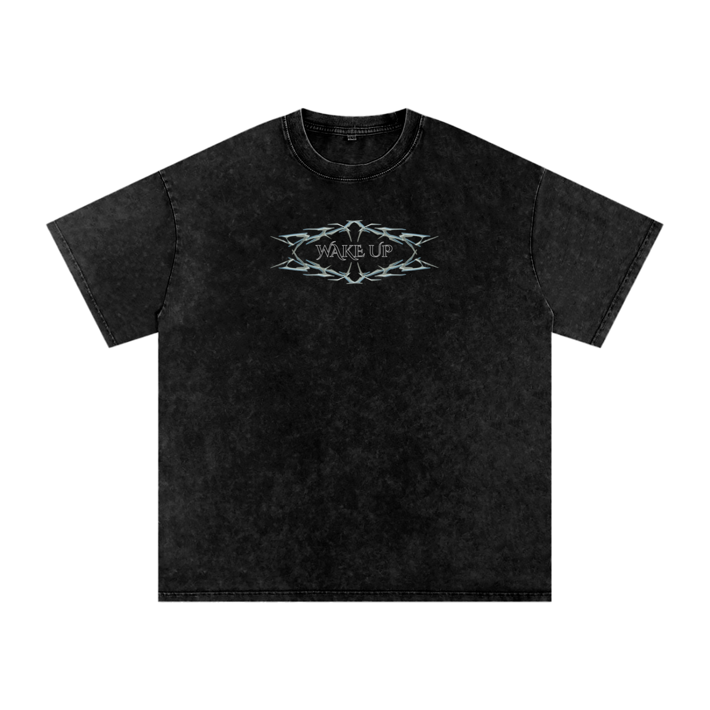 WAKE UP Snow Washed Oversized Cotton T-Shirt