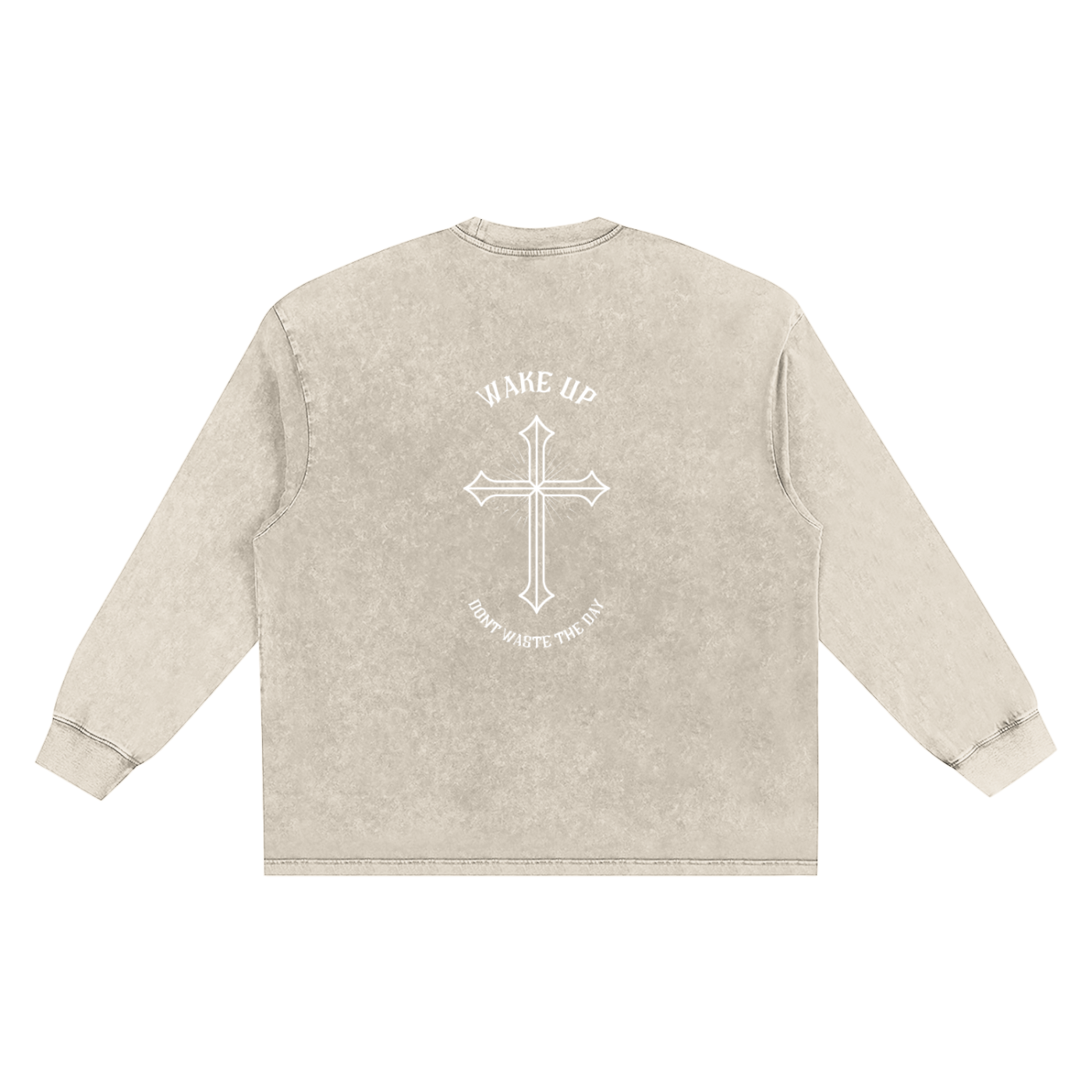 WAKE UP Snow Washed Frayed Long Sleeve