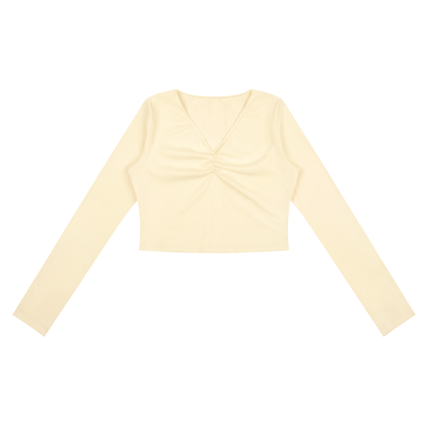 WAKE UP Women's Ruched Long Sleeve Crop T-Shirt