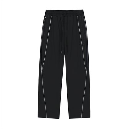 WAKE UP Reflection Striped Straight-Leg Sweatpants