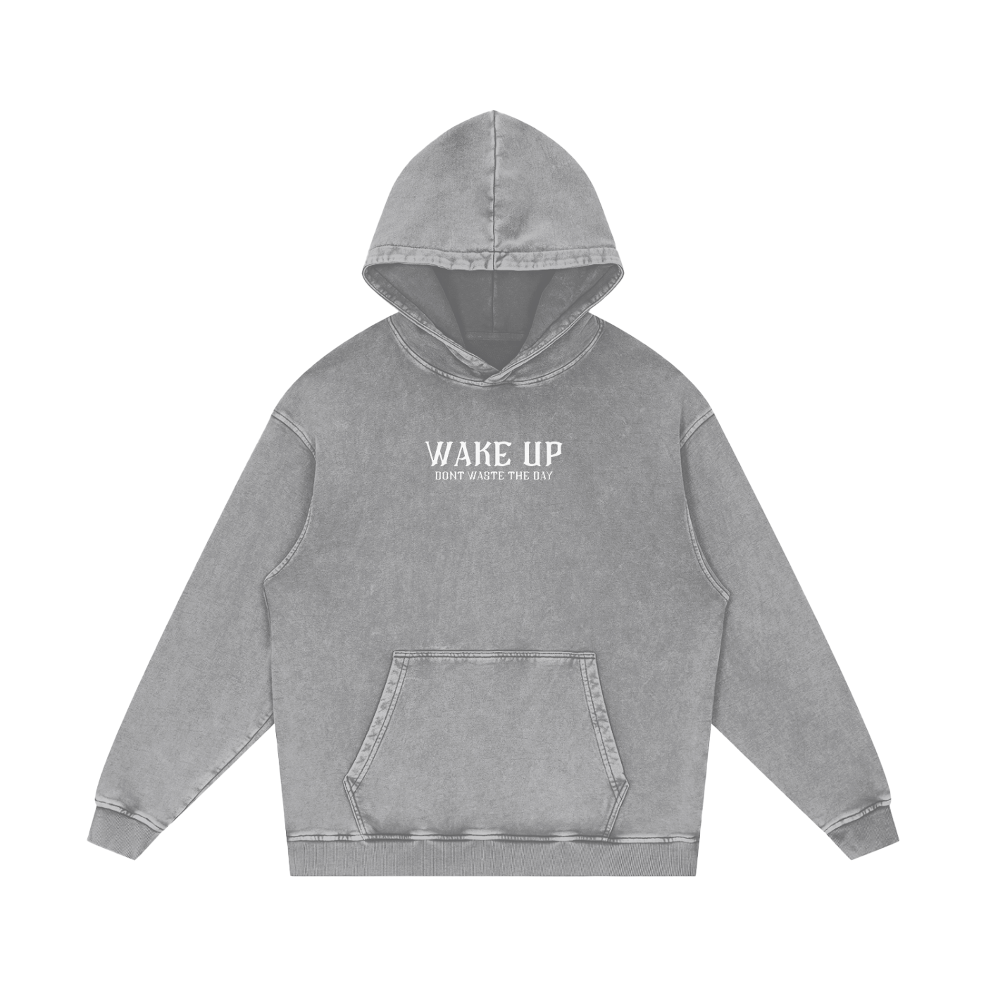 WAKE UP Oversized Snow Washed Hoodie