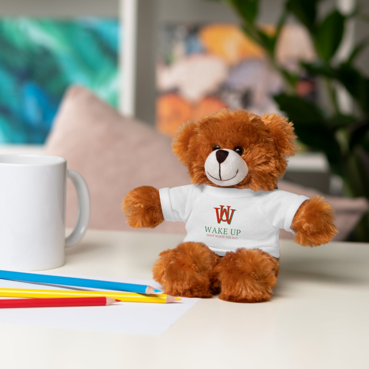 WAKE UP Christmas Stuffed Animals with Tee