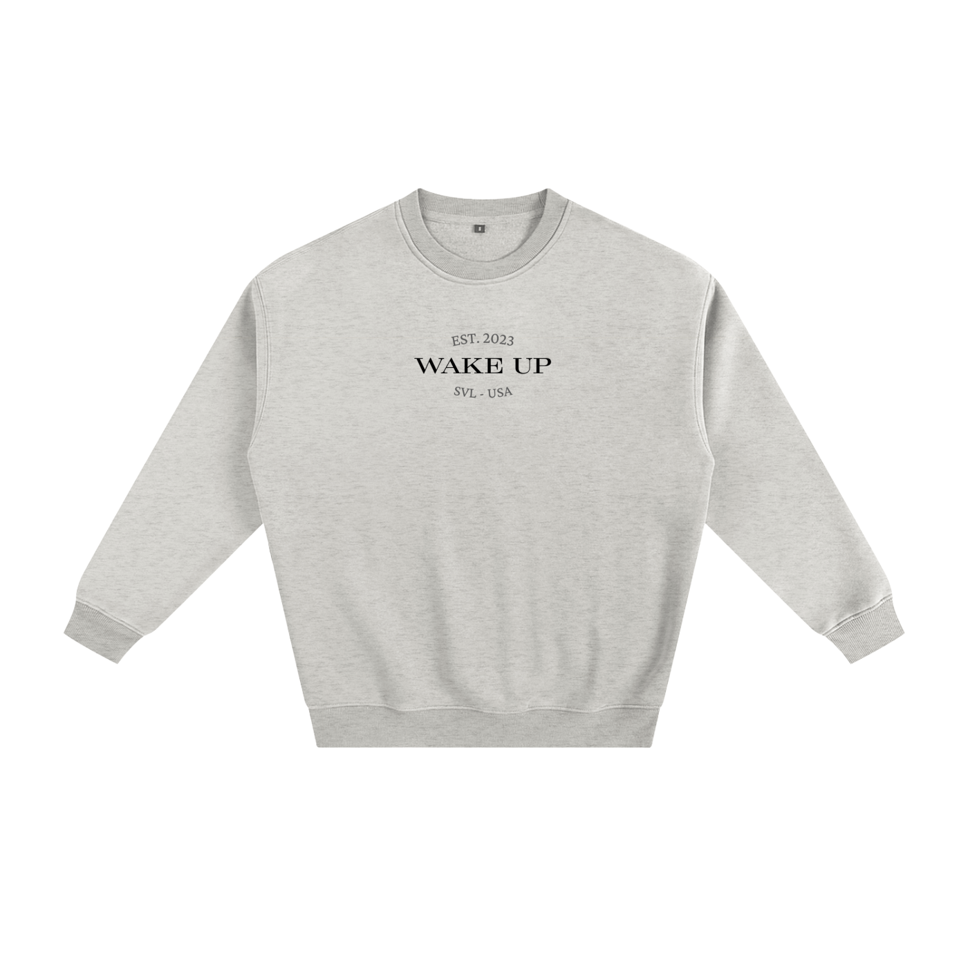 WAKE UP Heavy Simple Fleece Sweatshirt