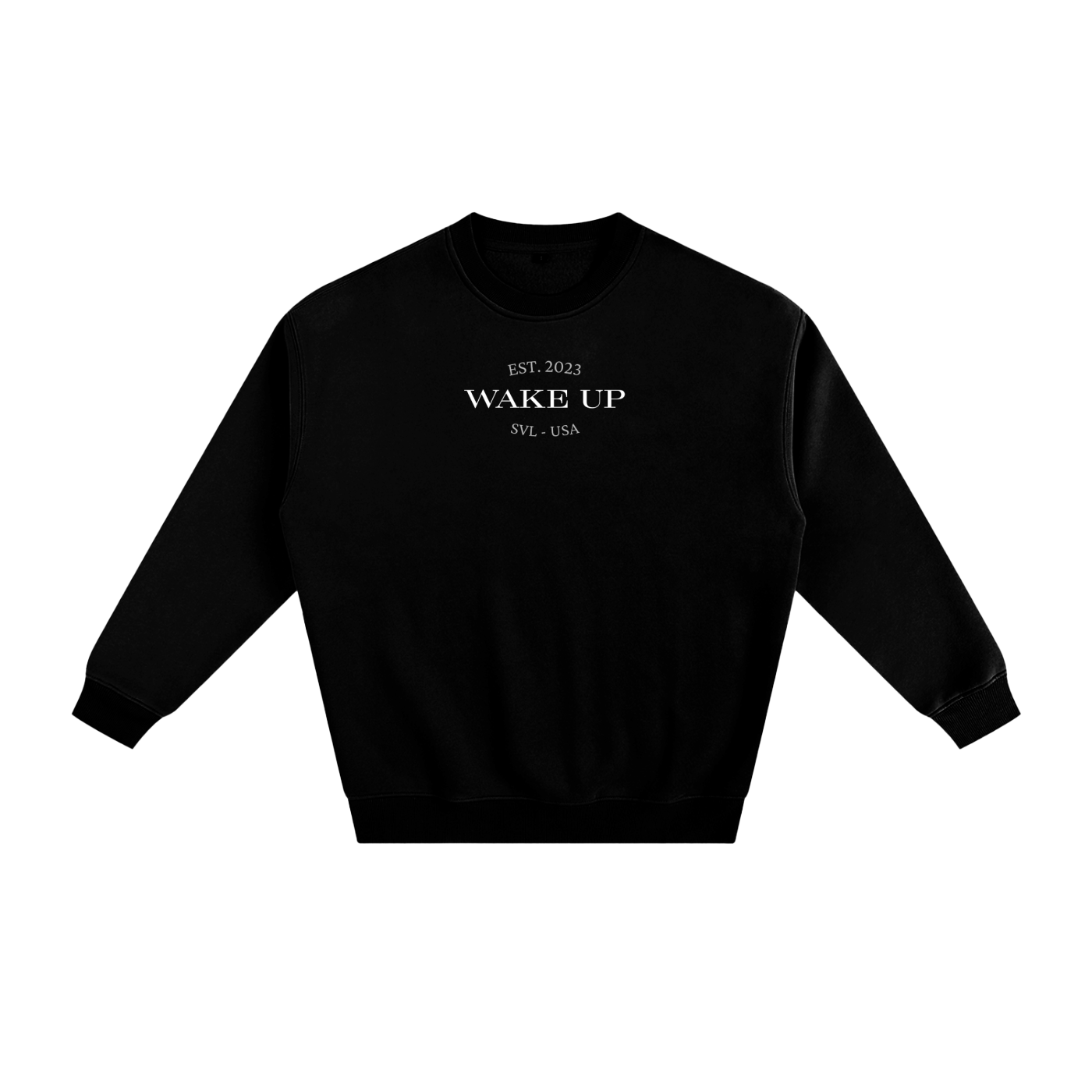 WAKE UP Heavy Simple Fleece Sweatshirt