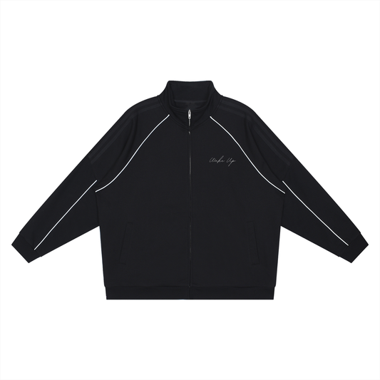 WAKE UP Reflection Striped Raglan Sleeve Jacket