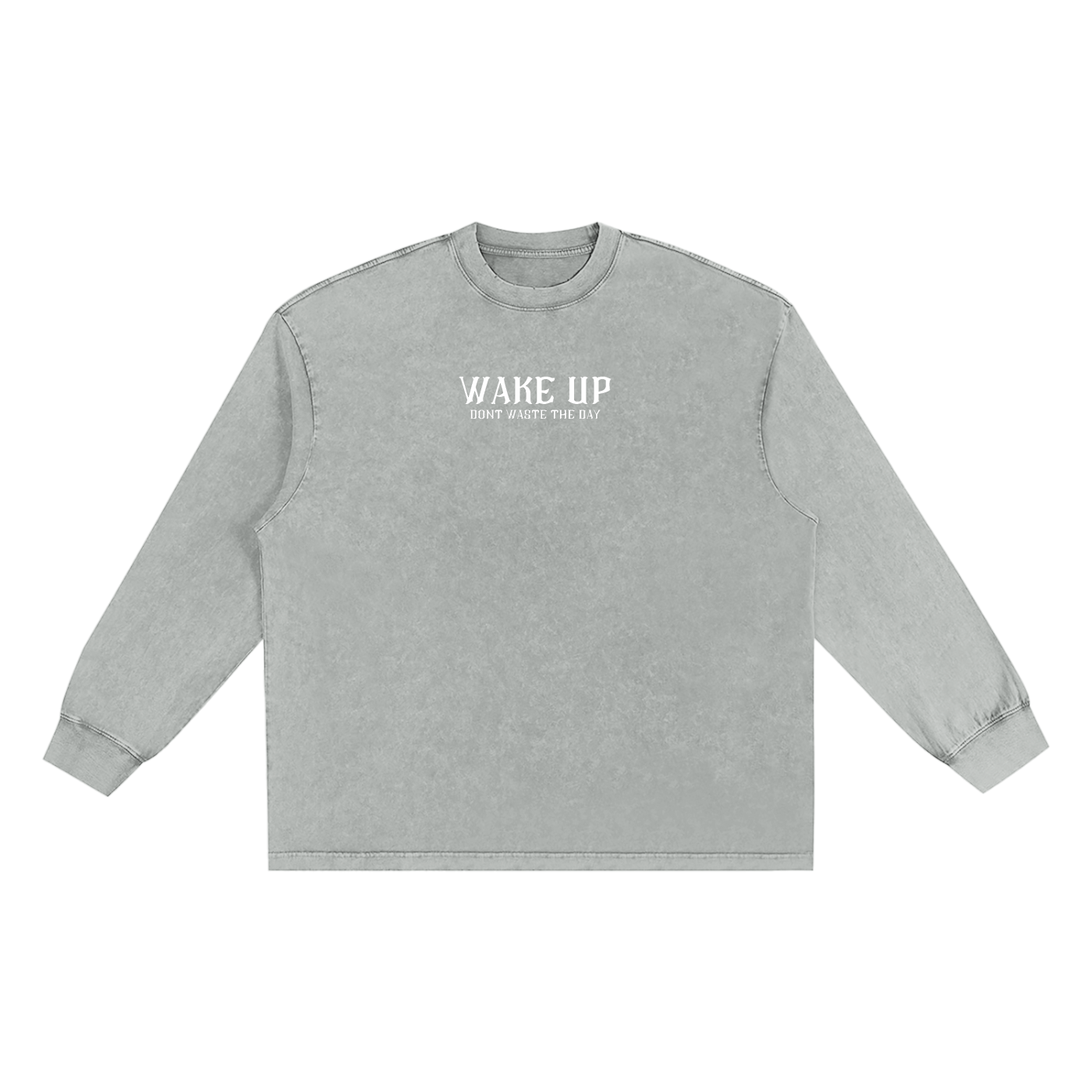 WAKE UP Snow Washed Frayed Long Sleeve