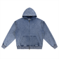 WAKE UP Snow Wash Oversized Zip-Up Hoodie