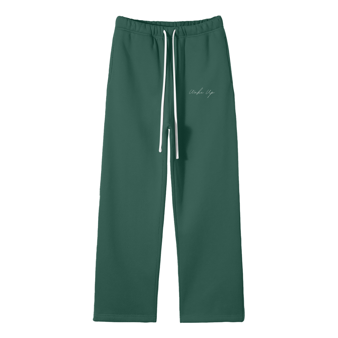 WAKE UP Unisex Solid Color Fleece Straight Leg Pants