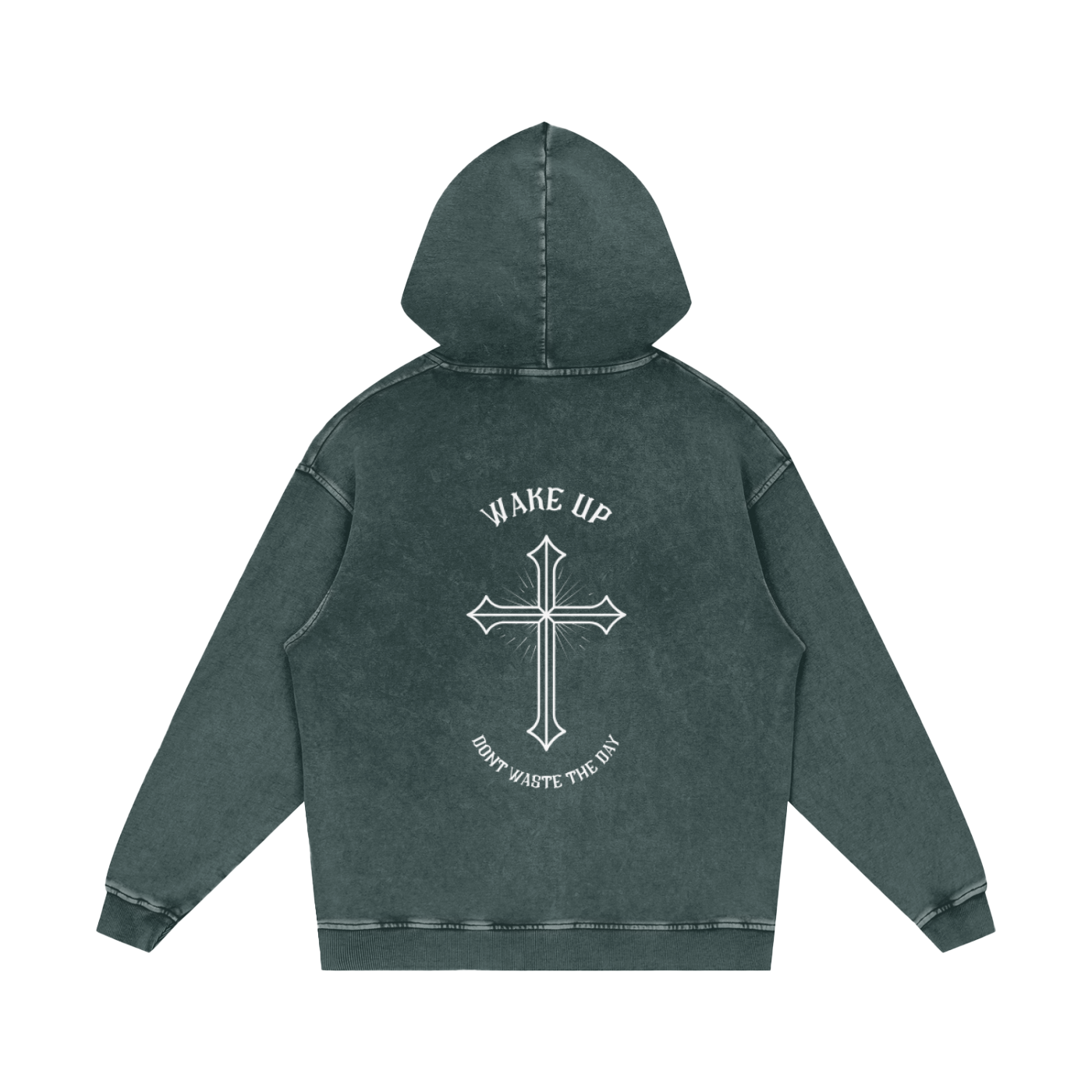 WAKE UP Oversized Snow Washed Hoodie