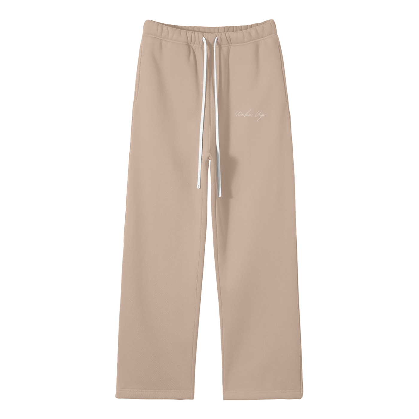 WAKE UP Unisex Solid Color Fleece Straight Leg Pants