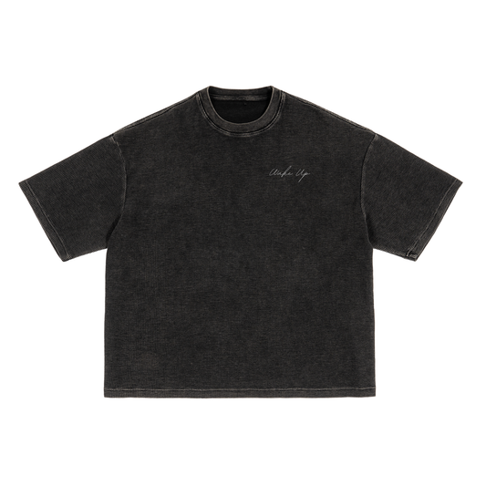WAKE UP Textured Waffle Washed Boxy T-Shirt