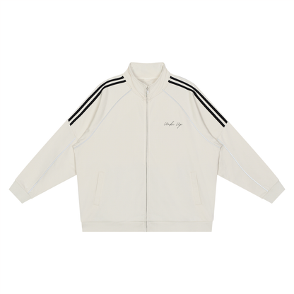 WAKE UP Reflection Striped Raglan Sleeve Jacket