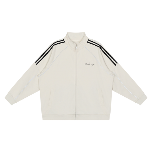 WAKE UP Reflection Striped Raglan Sleeve Jacket