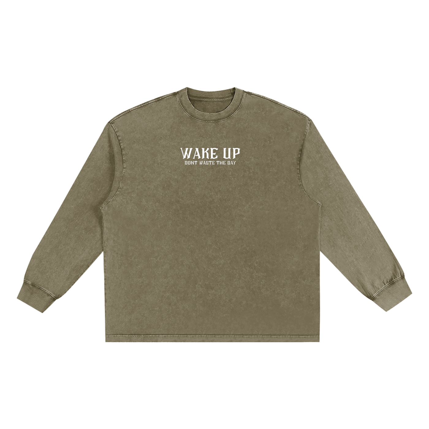 WAKE UP Snow Washed Frayed Long Sleeve
