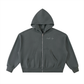 WAKE UP Fleeced Full-Zip Boxy Hoodie