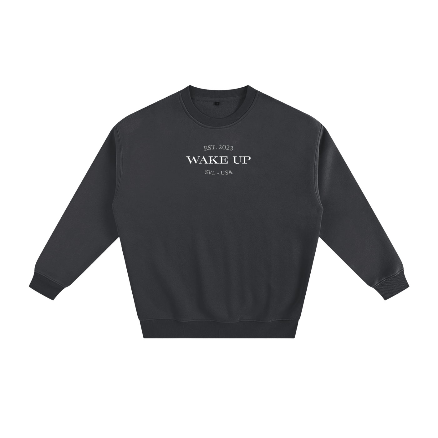 WAKE UP Heavy Simple Fleece Sweatshirt