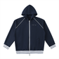WAKE UP Striped Trim Zip-Up Hoodie