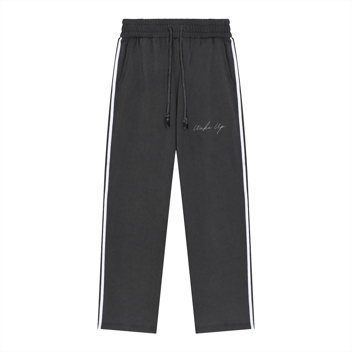 WAKE UP Snow Washed Contrast Tape Sweatpants