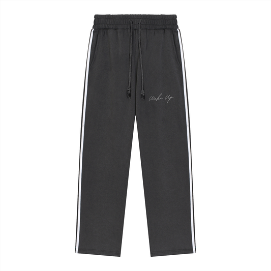 WAKE UP Snow Washed Contrast Tape Sweatpants