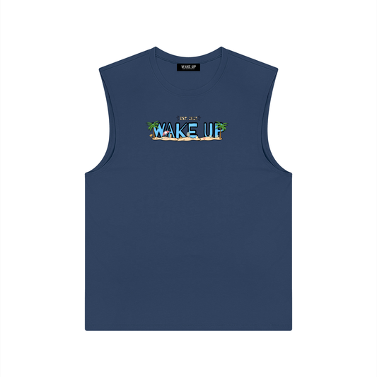 WAKE UP Summer Mens Tank Top