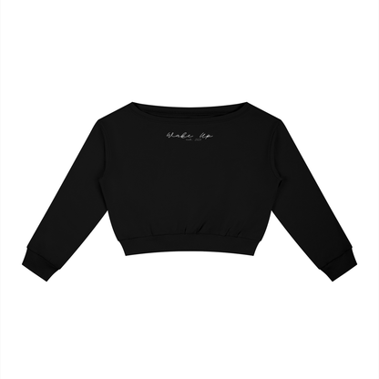 WAKE UP Women's Off-Shoulder Sweatshirt