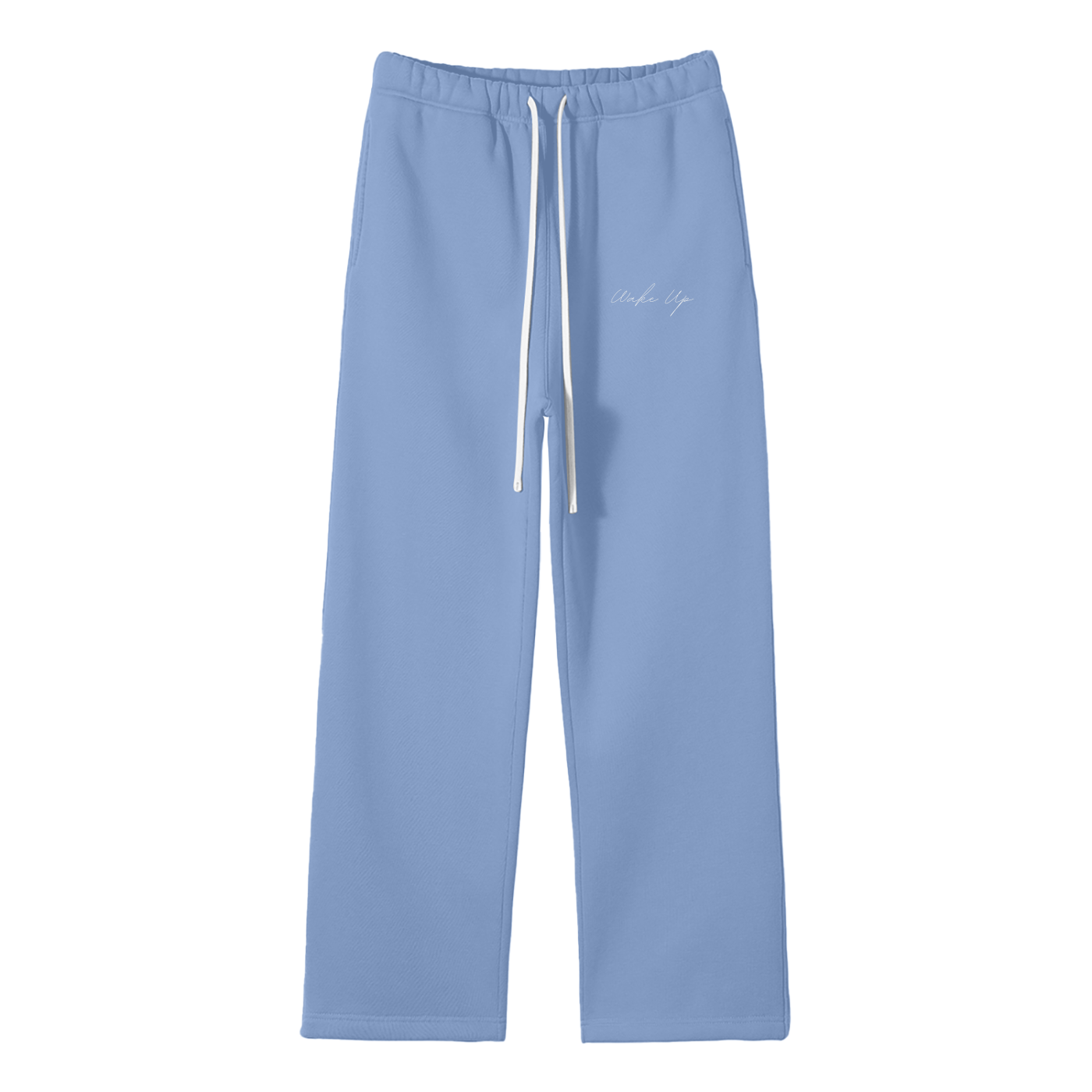 WAKE UP Unisex Solid Color Fleece Straight Leg Pants