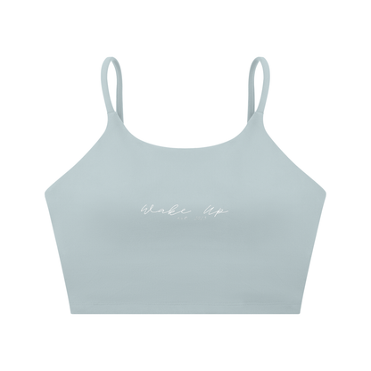 WAKE UP Spaghetti Strap Yoga Sports Bra