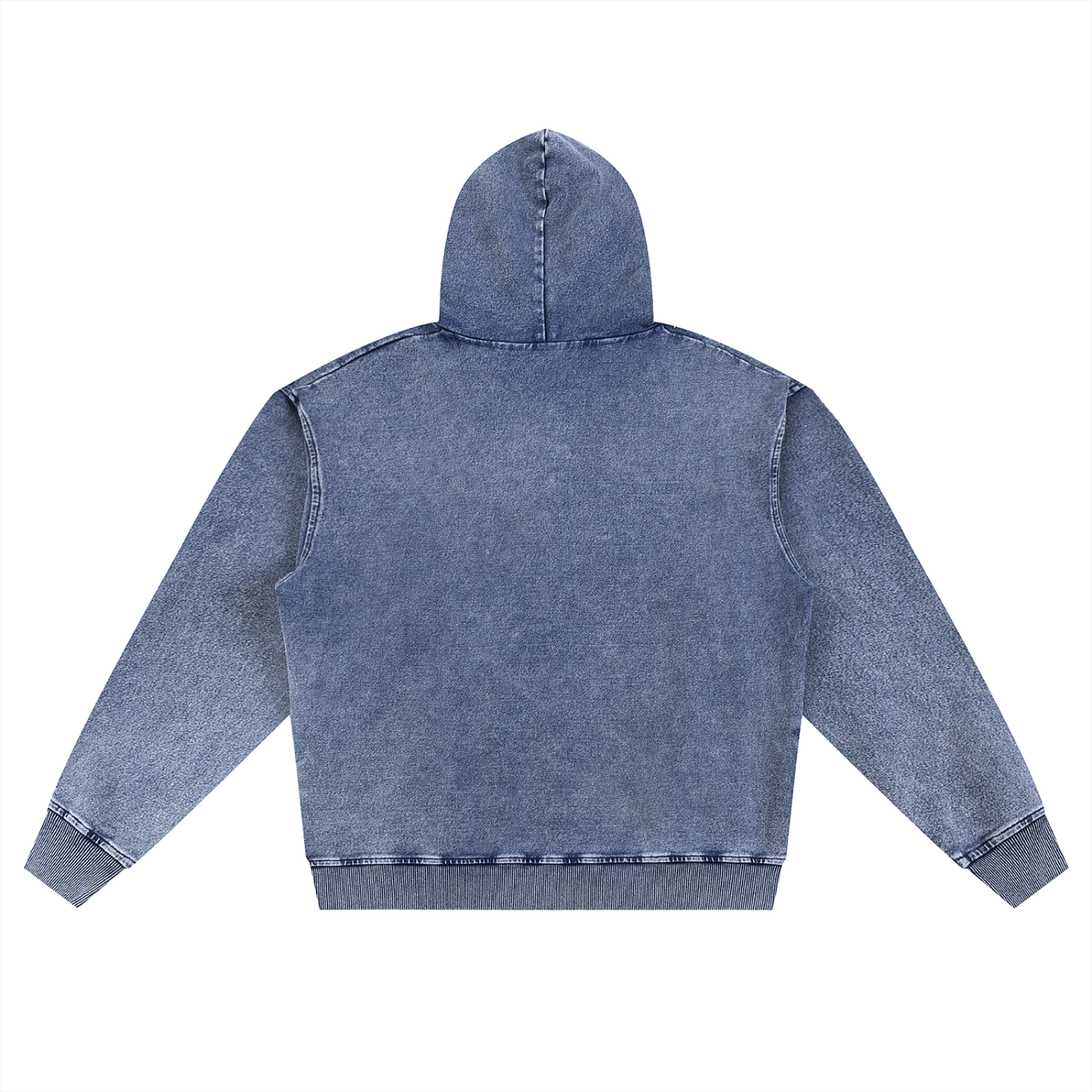 WAKE UP Snow Wash Oversized Zip-Up Hoodie