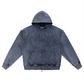 WAKE UP Snow Wash Oversized Zip-Up Hoodie