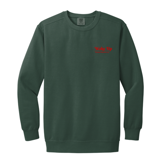 WAKE UP Christmas Garment Dyed Crewneck