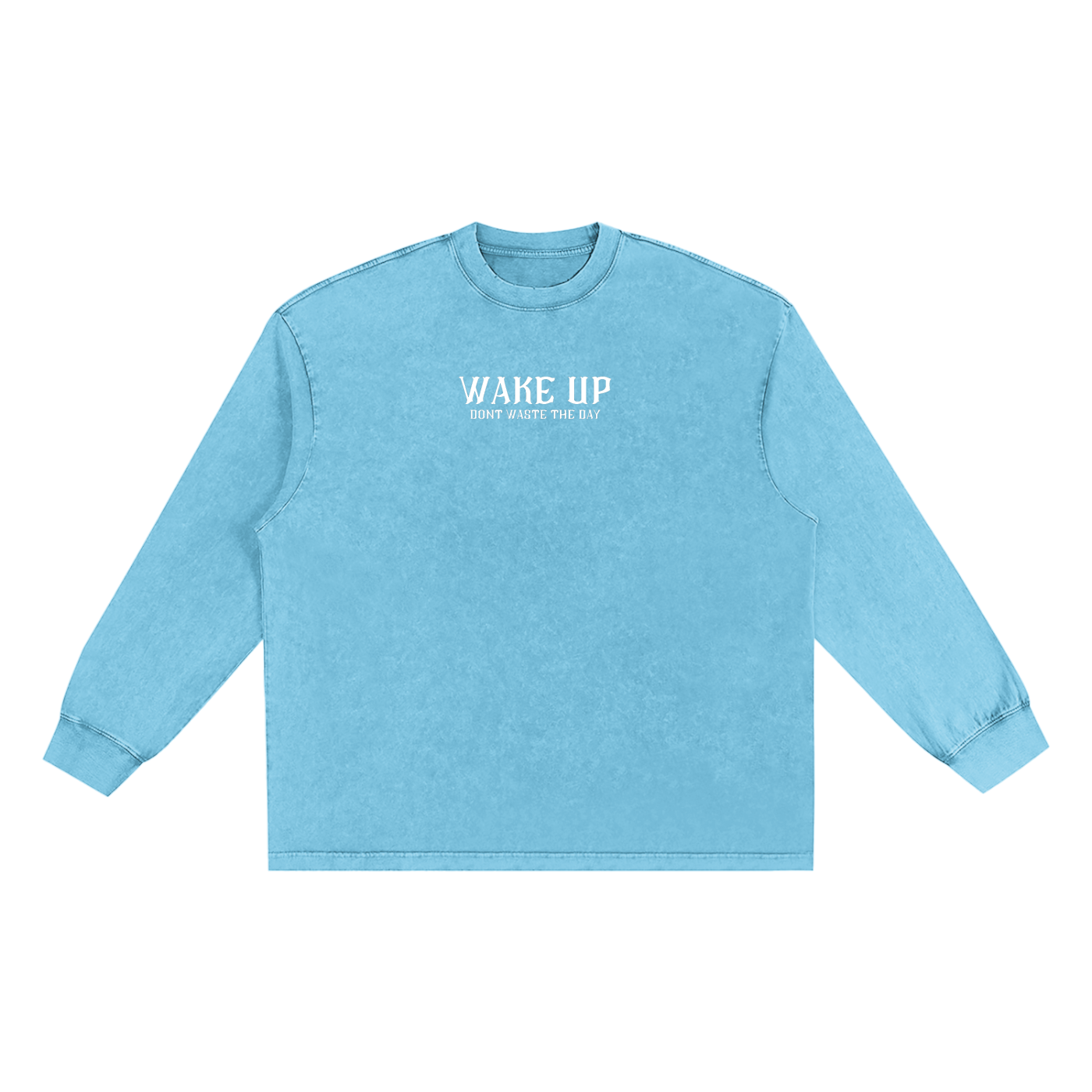 WAKE UP Snow Washed Frayed Long Sleeve