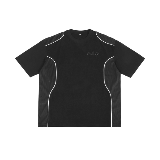 WAKE UP Contrast Piped Panel T-Shirt