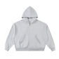 WAKE UP Fleeced Full-Zip Boxy Hoodie
