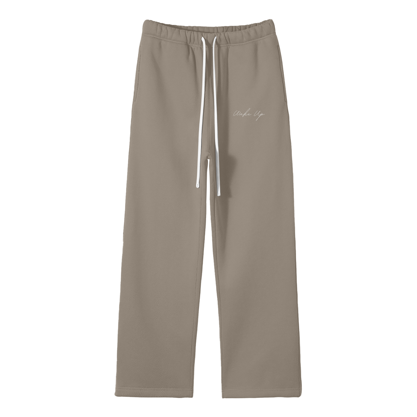WAKE UP Unisex Solid Color Fleece Straight Leg Pants