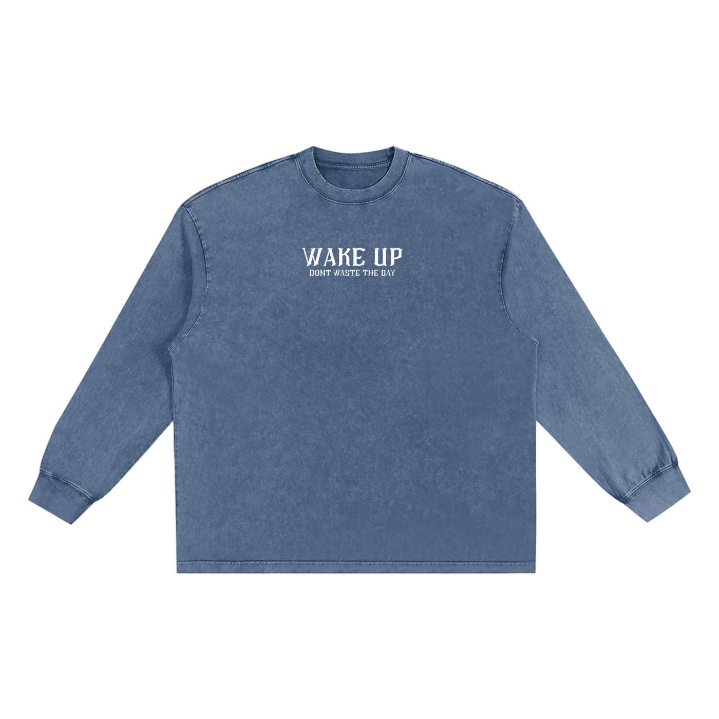 WAKE UP Snow Washed Frayed Long Sleeve