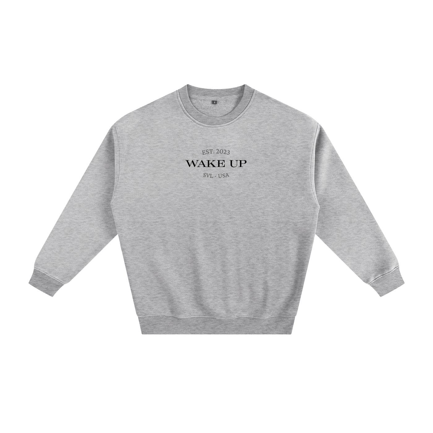 WAKE UP Heavy Simple Fleece Sweatshirt