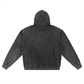 WAKE UP Snow Wash Oversized Zip-Up Hoodie