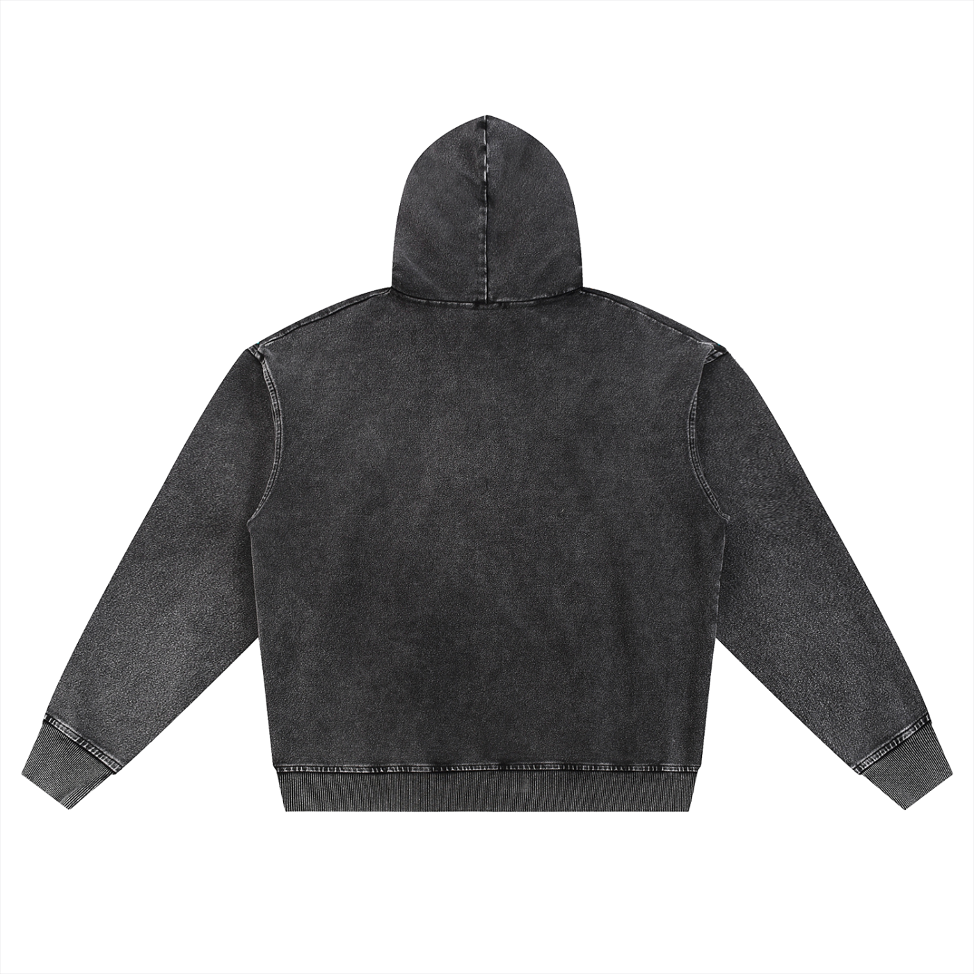 WAKE UP Snow Wash Oversized Zip-Up Hoodie