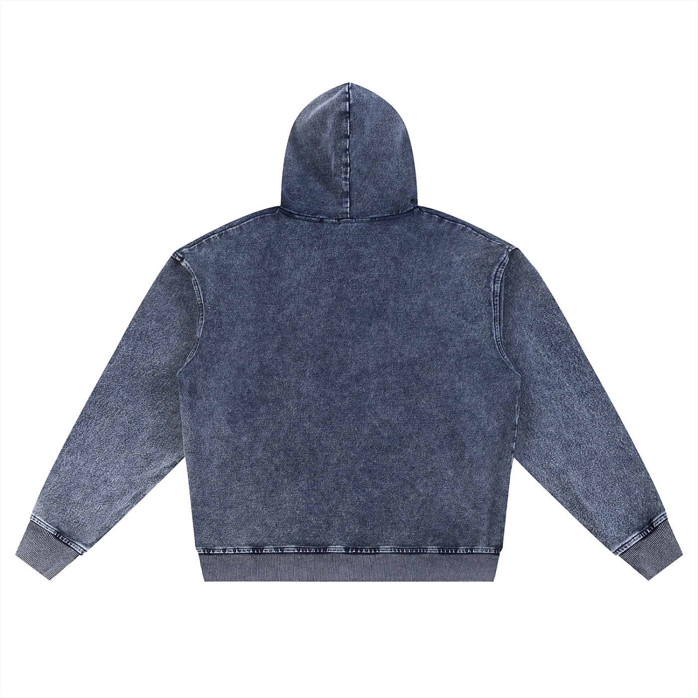 WAKE UP Snow Wash Oversized Zip-Up Hoodie