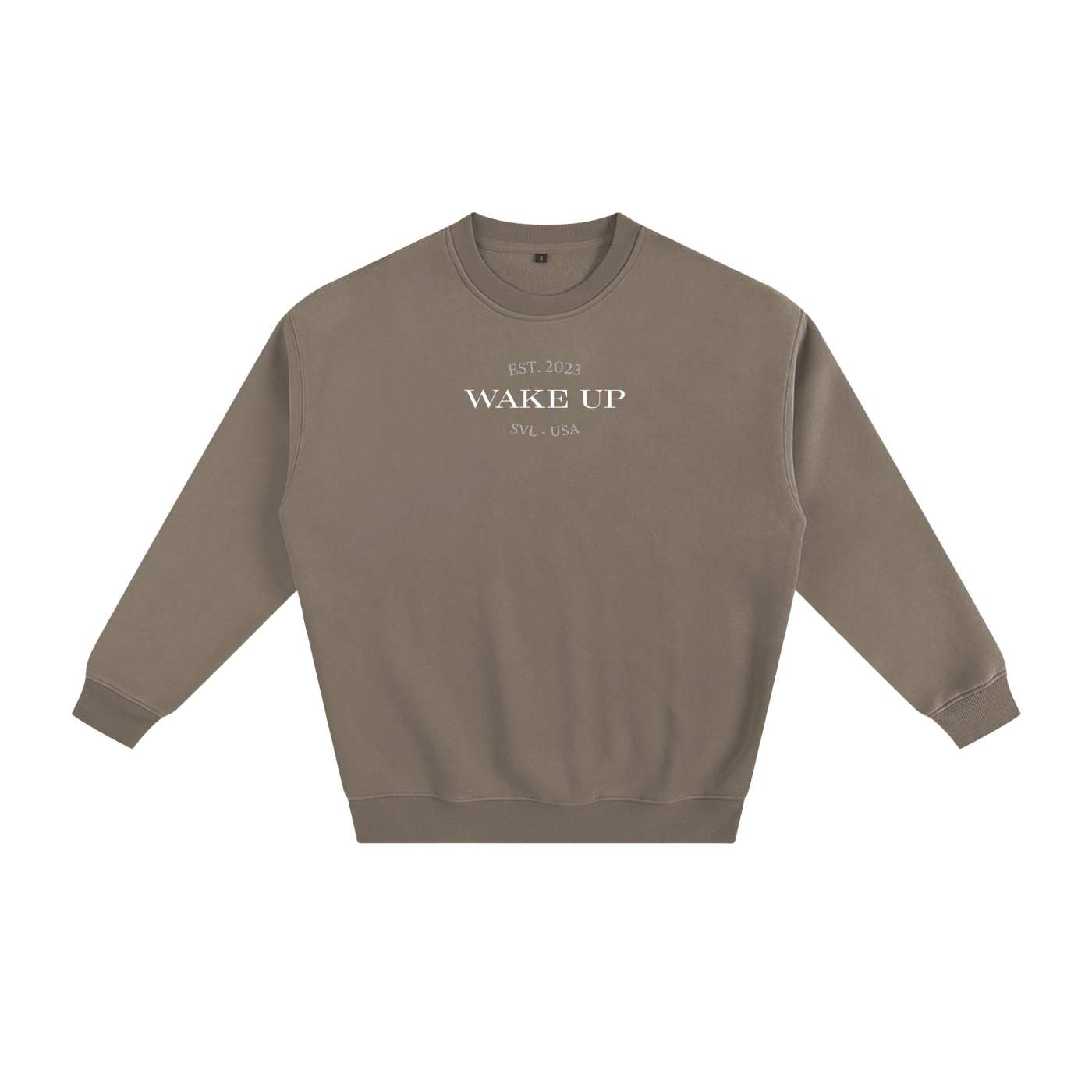 WAKE UP Heavy Simple Fleece Sweatshirt