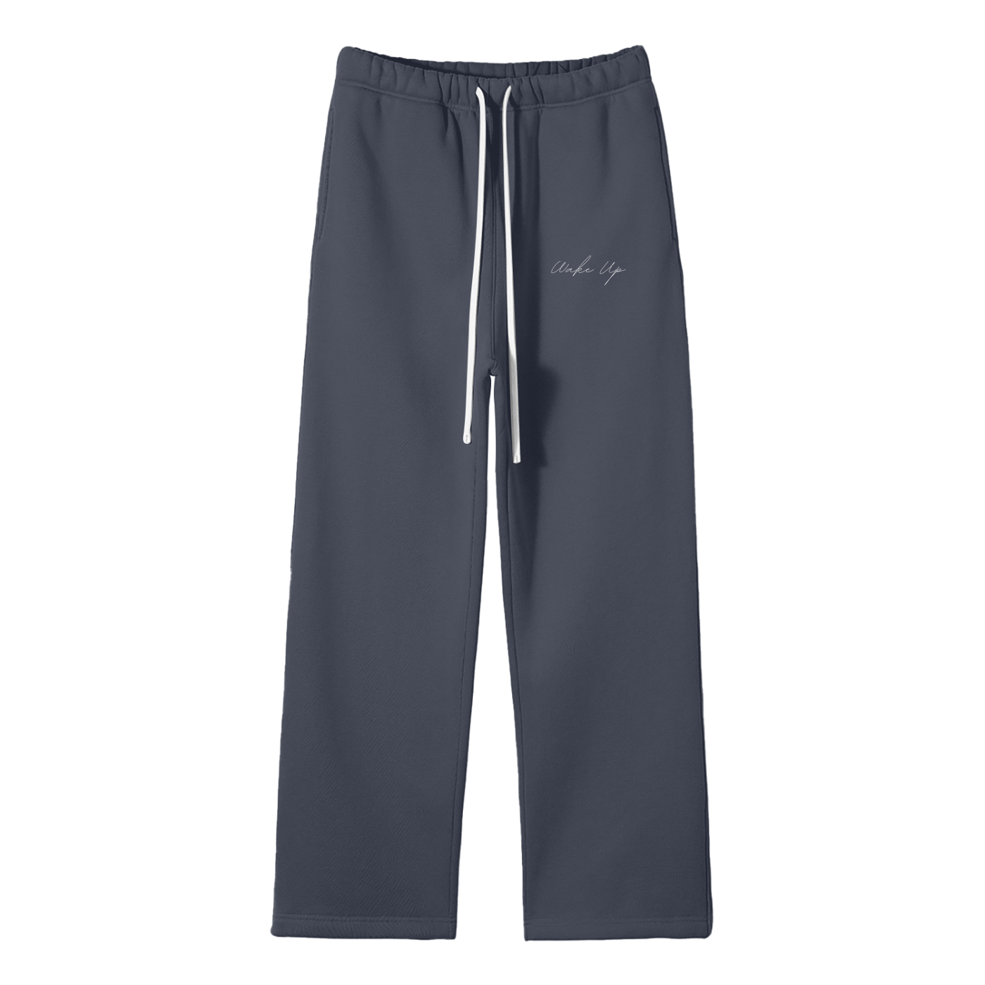WAKE UP Unisex Solid Color Fleece Straight Leg Pants