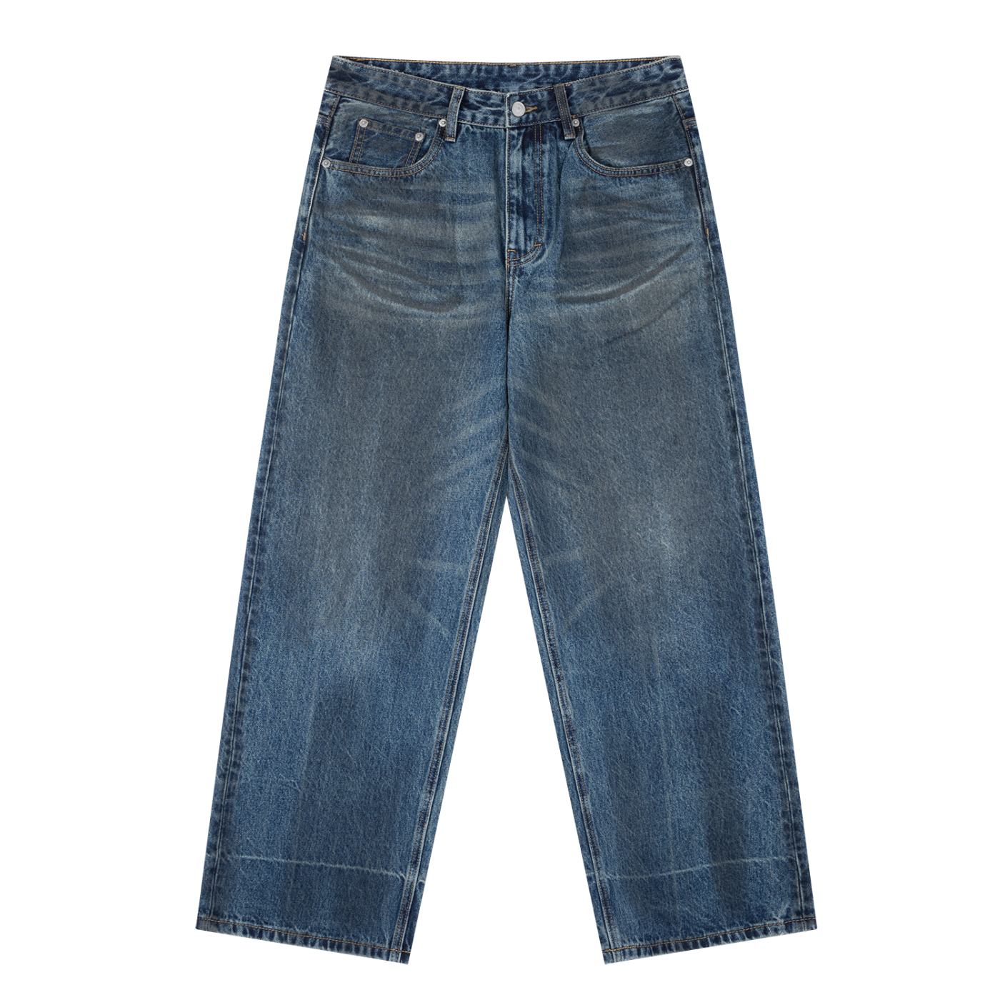 WAKE UP Vintage Wash Baggy Denim Jeans