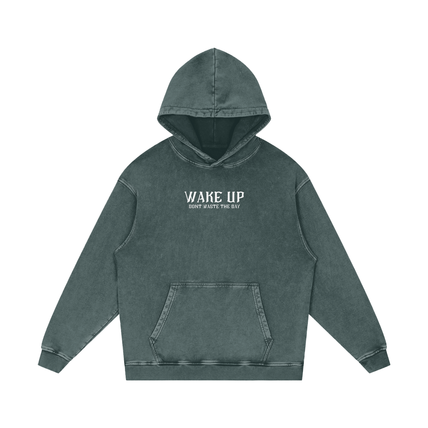 WAKE UP Oversized Snow Washed Hoodie
