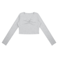 WAKE UP Women's Ruched Long Sleeve Crop T-Shirt