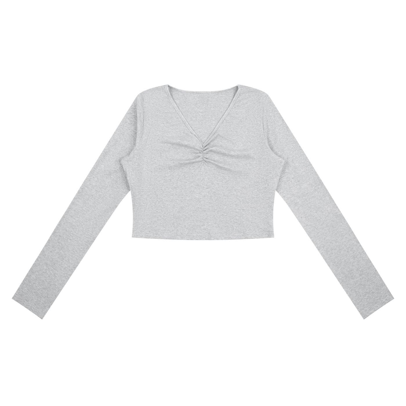 WAKE UP Women's Ruched Long Sleeve Crop T-Shirt