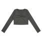 WAKE UP Women's Ruched Long Sleeve Crop T-Shirt