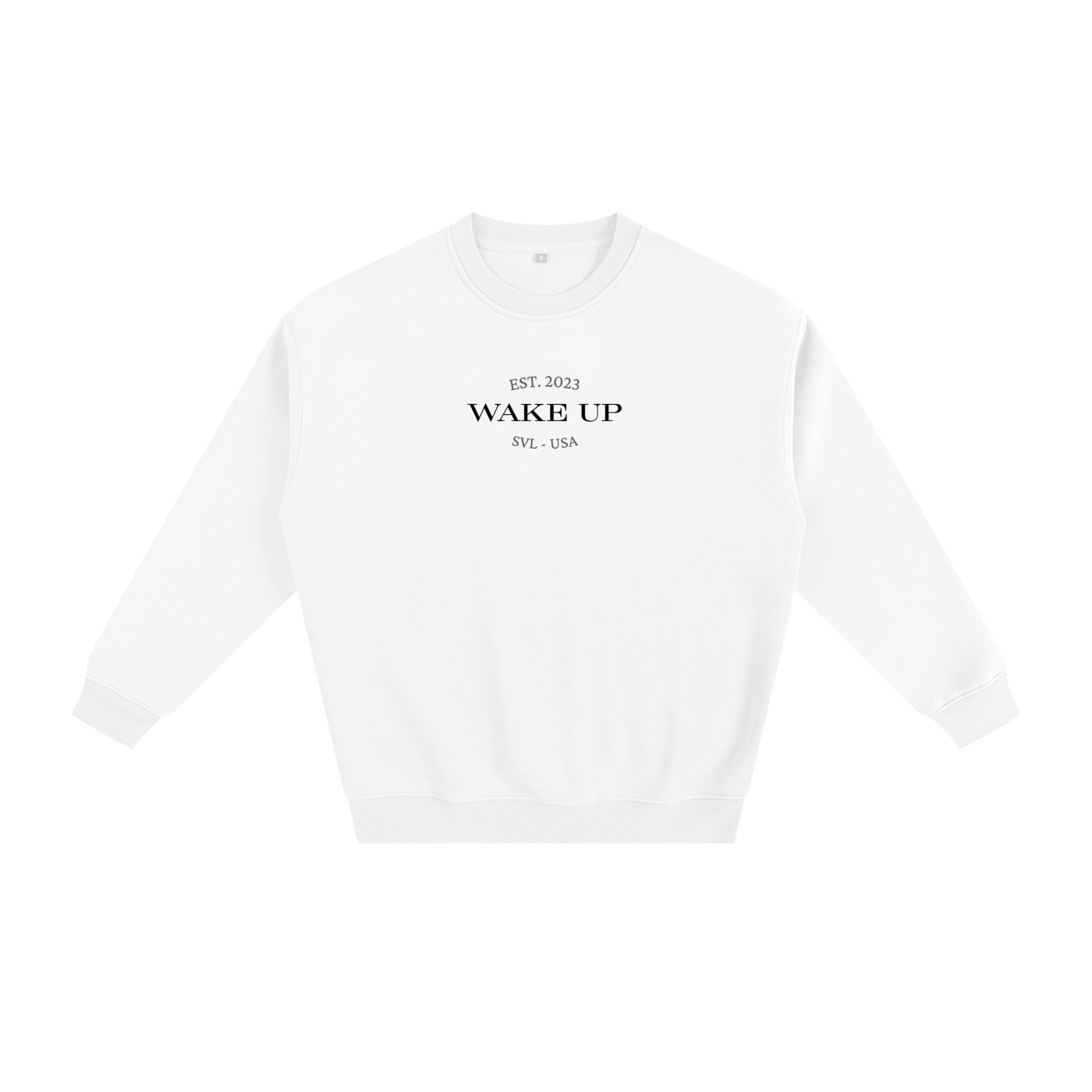 WAKE UP Heavy Simple Fleece Sweatshirt