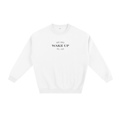 WAKE UP Heavy Simple Fleece Sweatshirt
