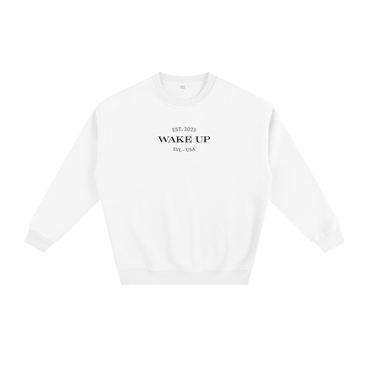 WAKE UP Heavy Simple Fleece Sweatshirt