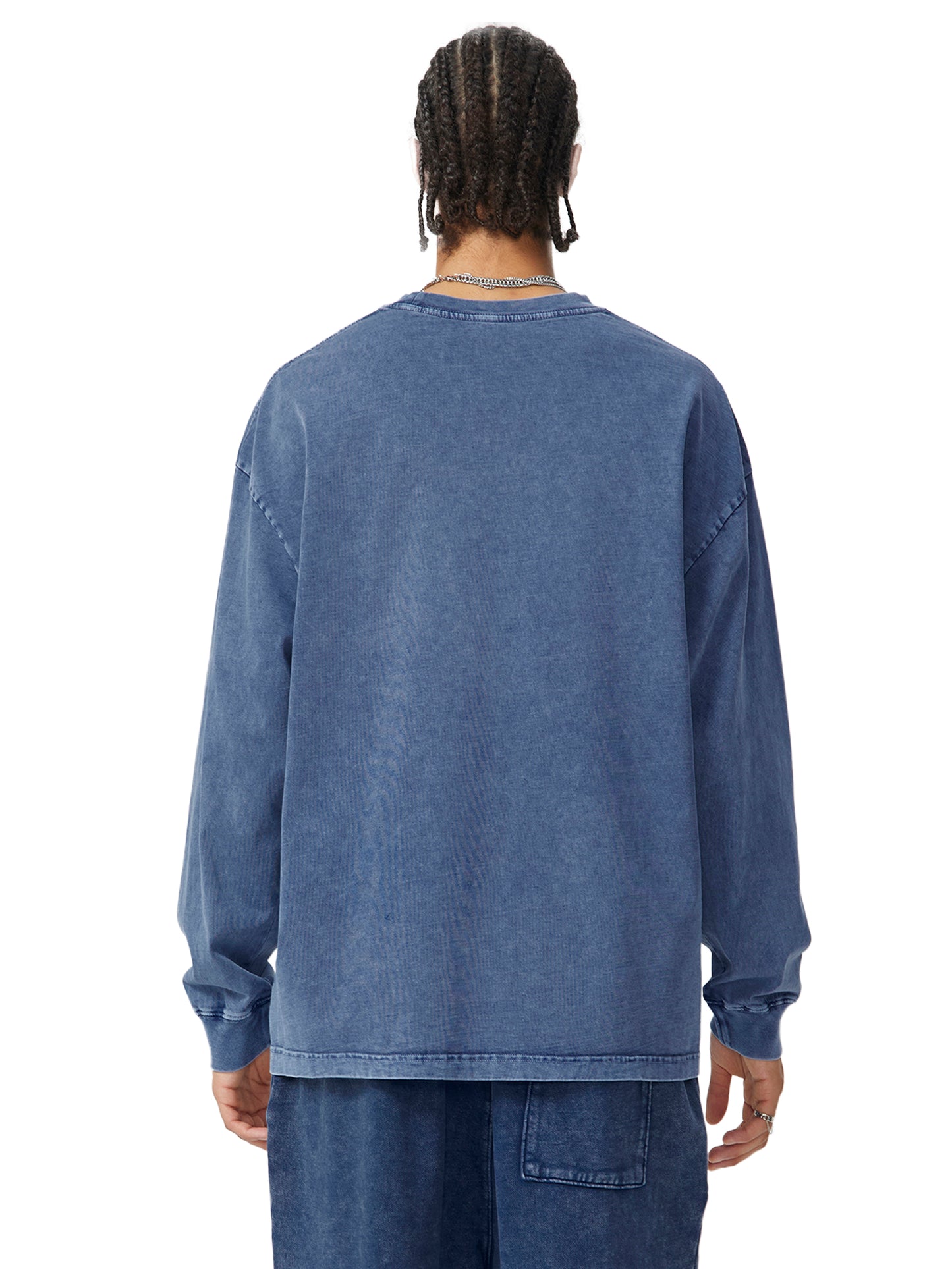 WAKE UP Snow Washed Frayed Long Sleeve